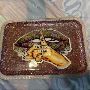 Glittery Brown Decorative Tray